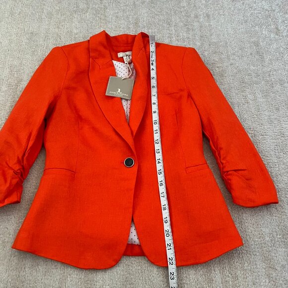NWT Jules & Leopold Orange Linen Blend Blazer Jacket XS - Picture 5 of 11